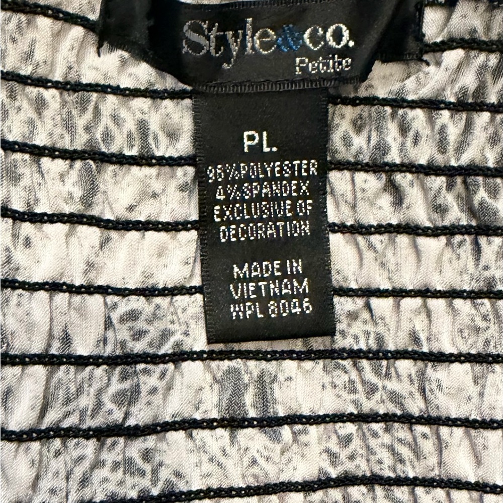 Style & Co. Black & White Beaded Paisley Print Maxi Dress Size PL - Picture 10 of 10